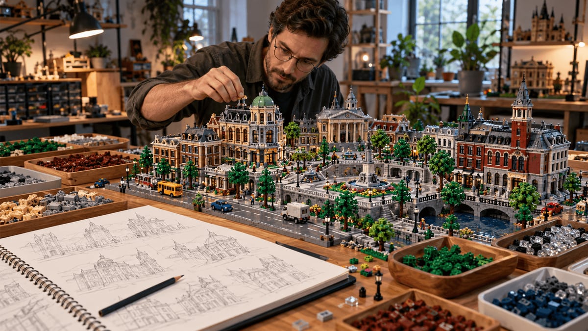 Pequeno robô montado com peças de LEGO, exemplo de criação própria