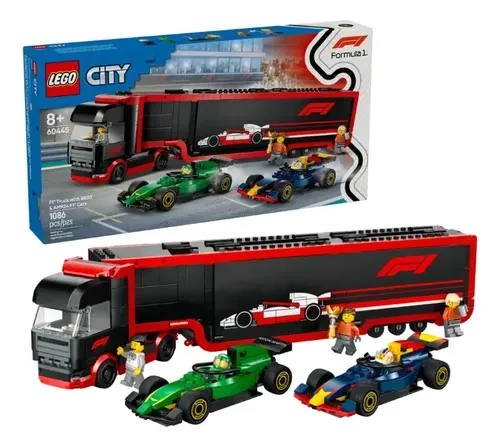 LEGO 60445 Caminhão F1 com carros RB20 e AMR24