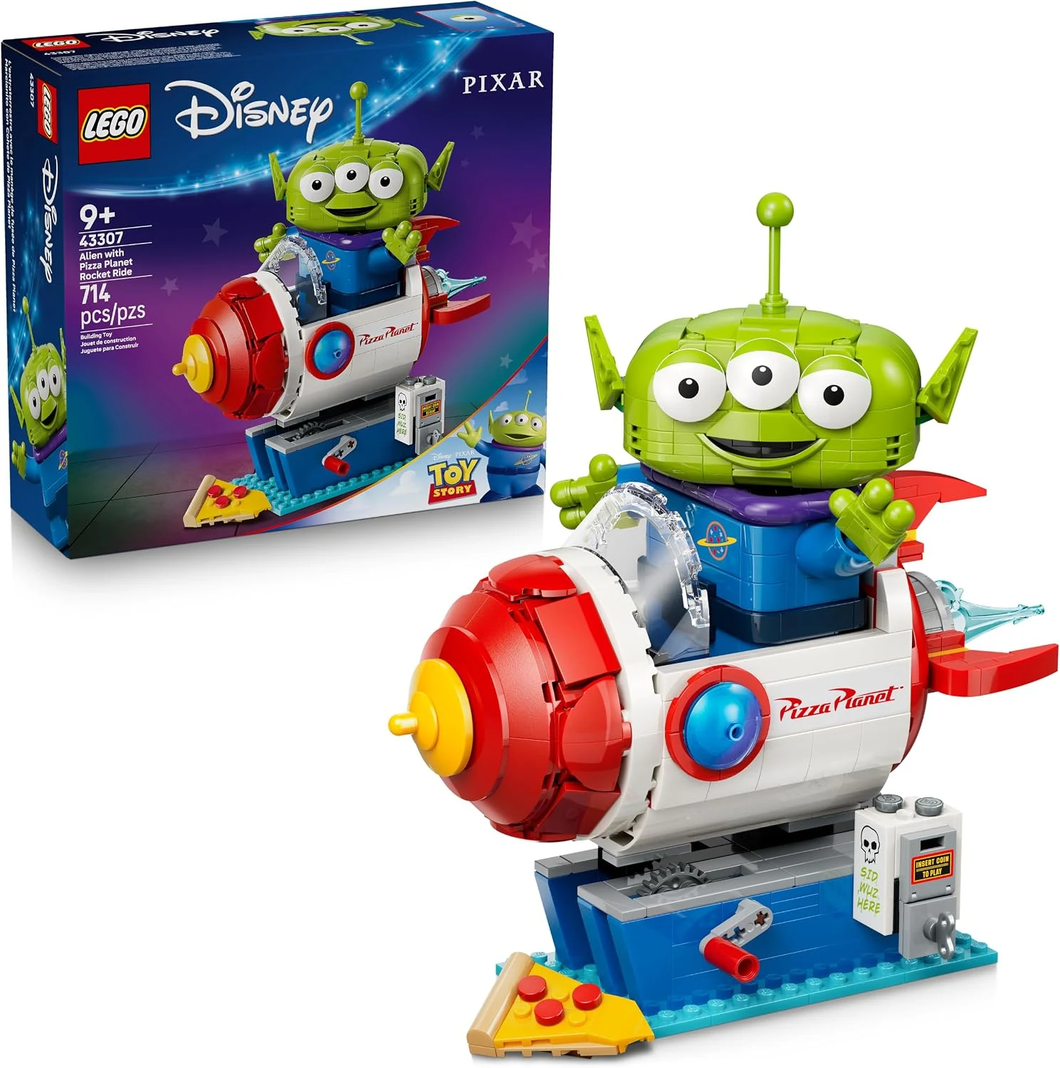 LEGO 43307 Alien com Foguete do Pizza Planet