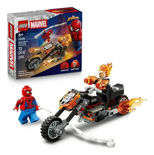 LEGO 76335 Marvel Homem Aranha Vs. Motoqueiro Fantasma com Motocicleta
