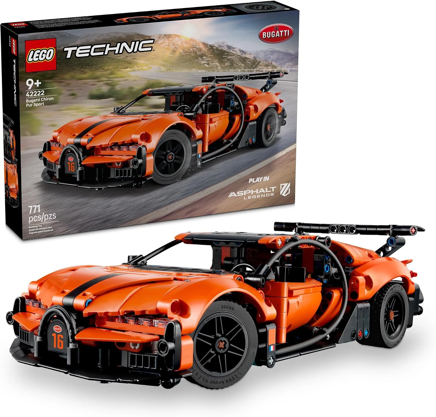 LEGO 42222 Hipercarro Bugatti Chiron Pur Sport