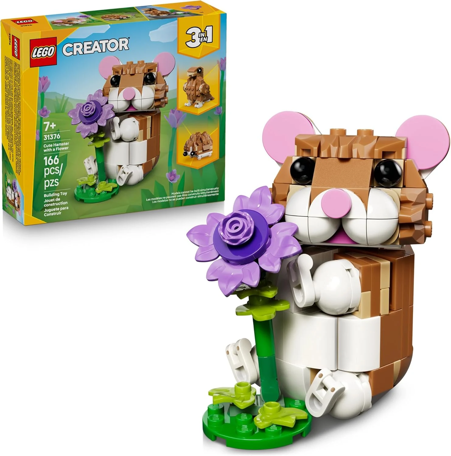 LEGO 31376 3em1 Hamster Adorável com uma Flor