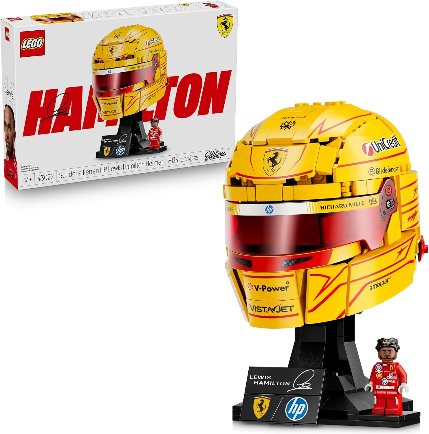 LEGO 43022 Formula 1 Capacete do Lewis Hamilton da Scuderia Ferrari HP